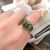 Cute Women Men Simple Design Rings Vintage Owl Frog Smiling Ring For Woman Girl Ancient Silver Color Retro Punk Jewelry Gift