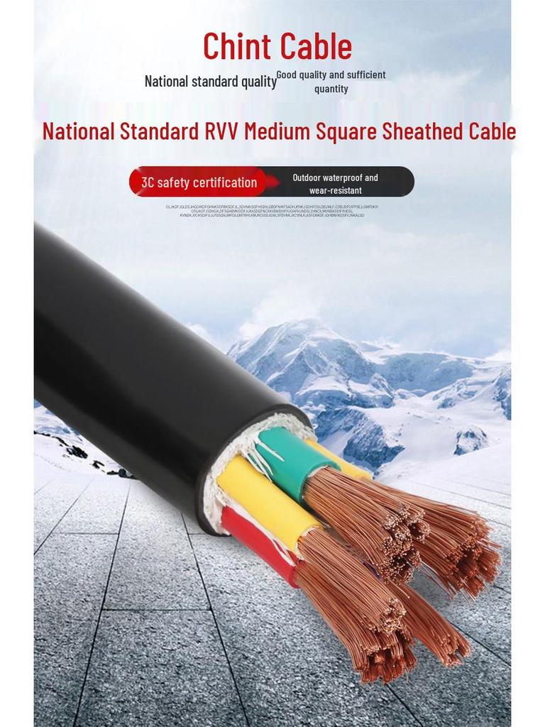 Chint RVV Copper Core Sheathed Wire, Soft 2-5 Core, 10-50 Sq. Wire