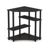Furinno Corner with Shelf Japanese Turn-N-Tube Desk, Espresso/Black, Space-Saving, [Official Import]