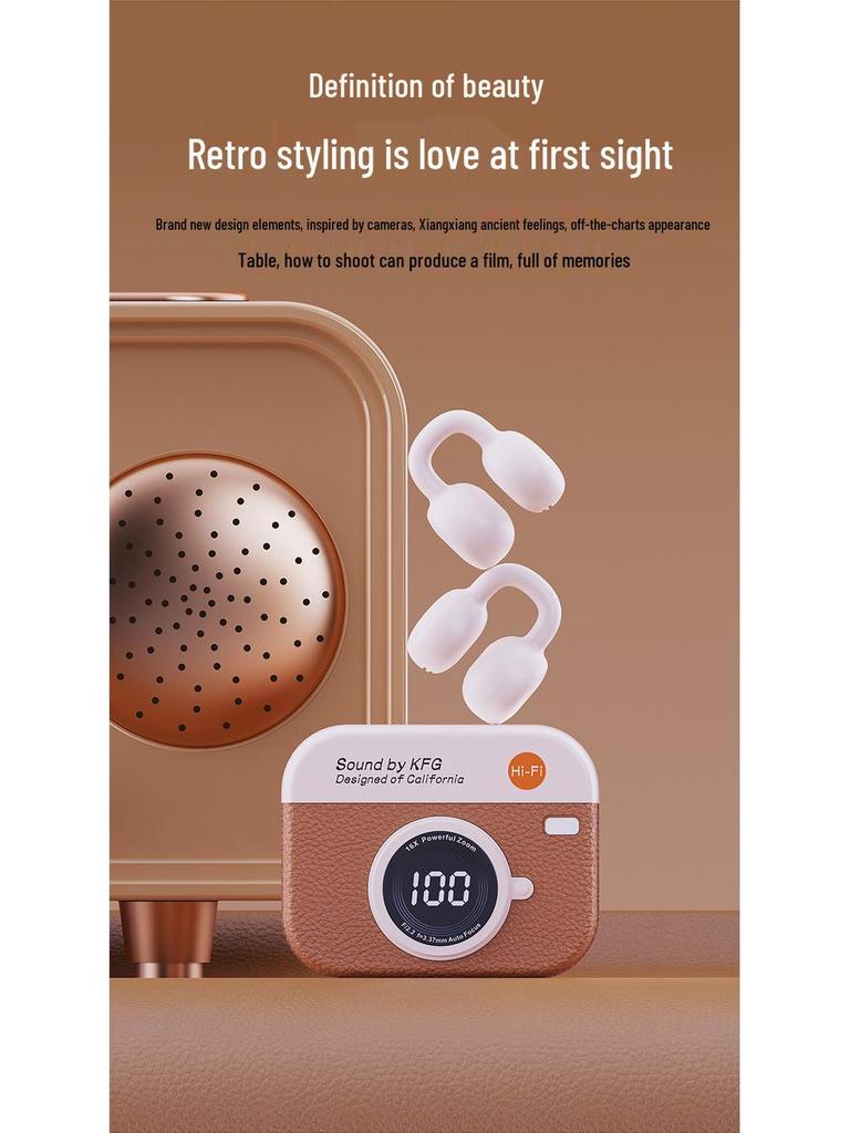 Leather Grain Q87 Bluetooth Earbuds: Retro Design with Super Long Battery Life for Active Use