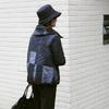 Shiz Madam Women Digital Print Embroidery Half Hood Padding Jacket J31734