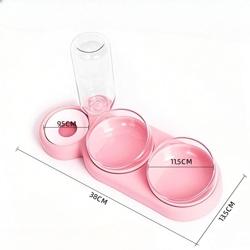 

Cat Bowl, Pet Bowl, Cat Automatic Water Dispenser, Feeder, Double Bowl Integrated, Dog Bowl, Anti-tipping Food Basin розовый