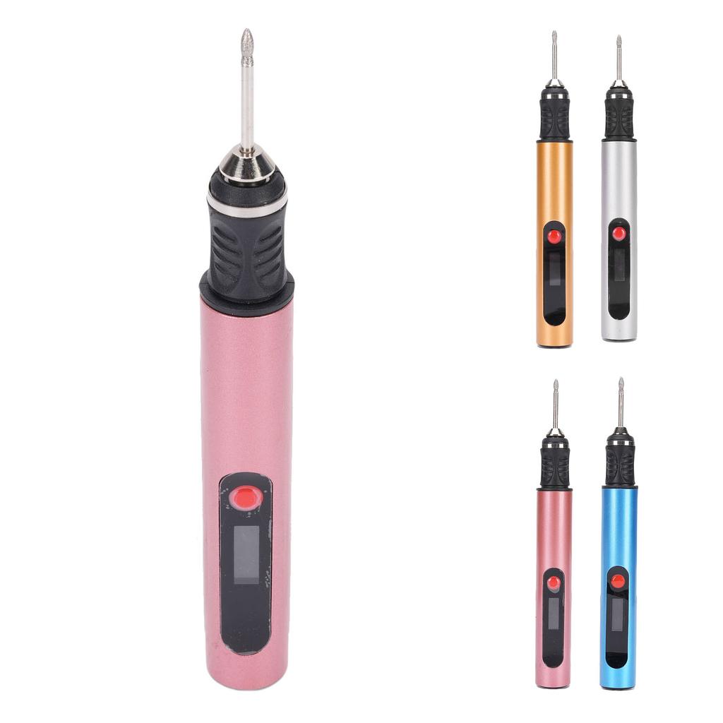 Electric Engraving Pen LCD Display Multifunctional Rechargeable Nail Polish Machine for Home and Pro