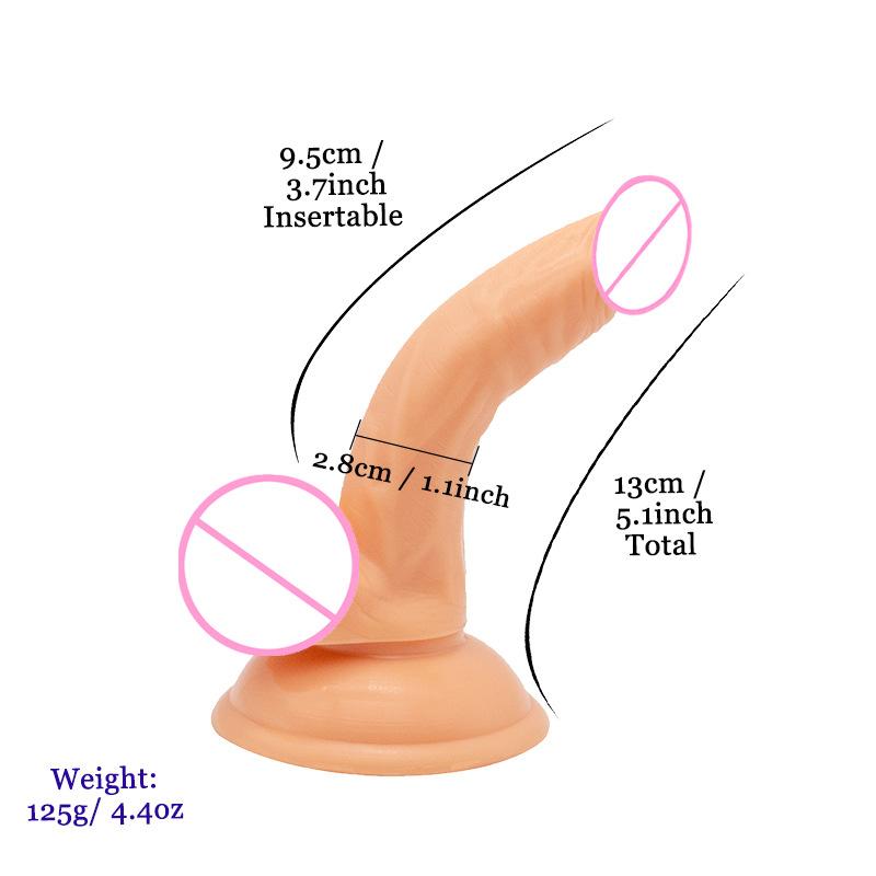 Mini Curved Small Dildo Suction Cups Super Small Size Soft Mini Simulation Small Penis Posterior Anal Plugs