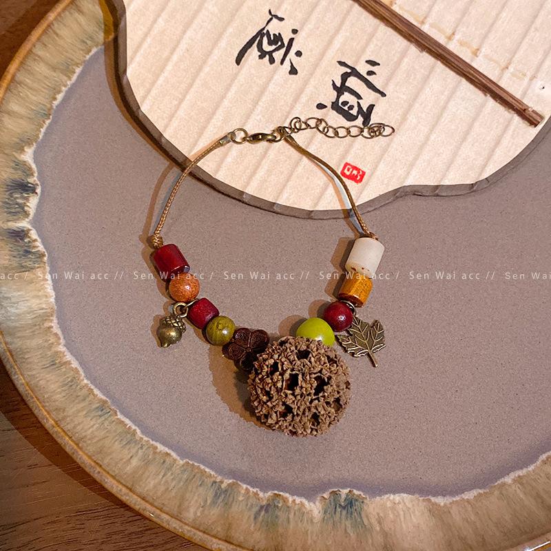 Mori retro plant fruit bracelet women's literary and ethnic style bracelet design sense new Chinese jewelry