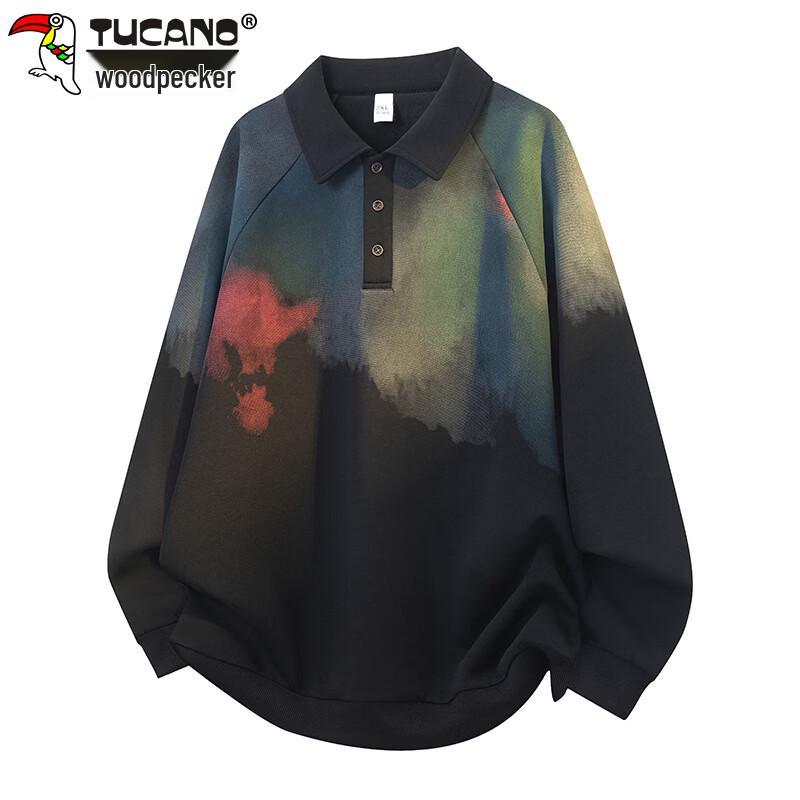TUCANO Men's Gradient Lapel Polo Shirt