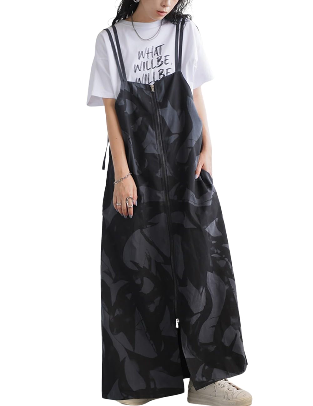 

Antiqua Long Zip One Size Black Women s Dress, PA-03681, 05,