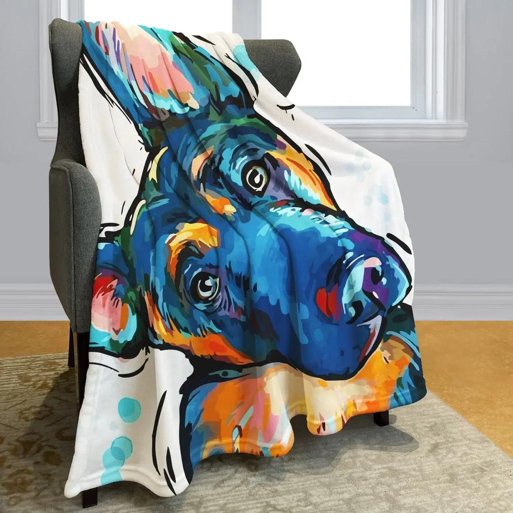 German Shepherd Blanket Dog Flannel Throw Bed Blankets Cozy Lightweight Soft Bedspreads Bedding for Sofa Couch Bed Home Decor