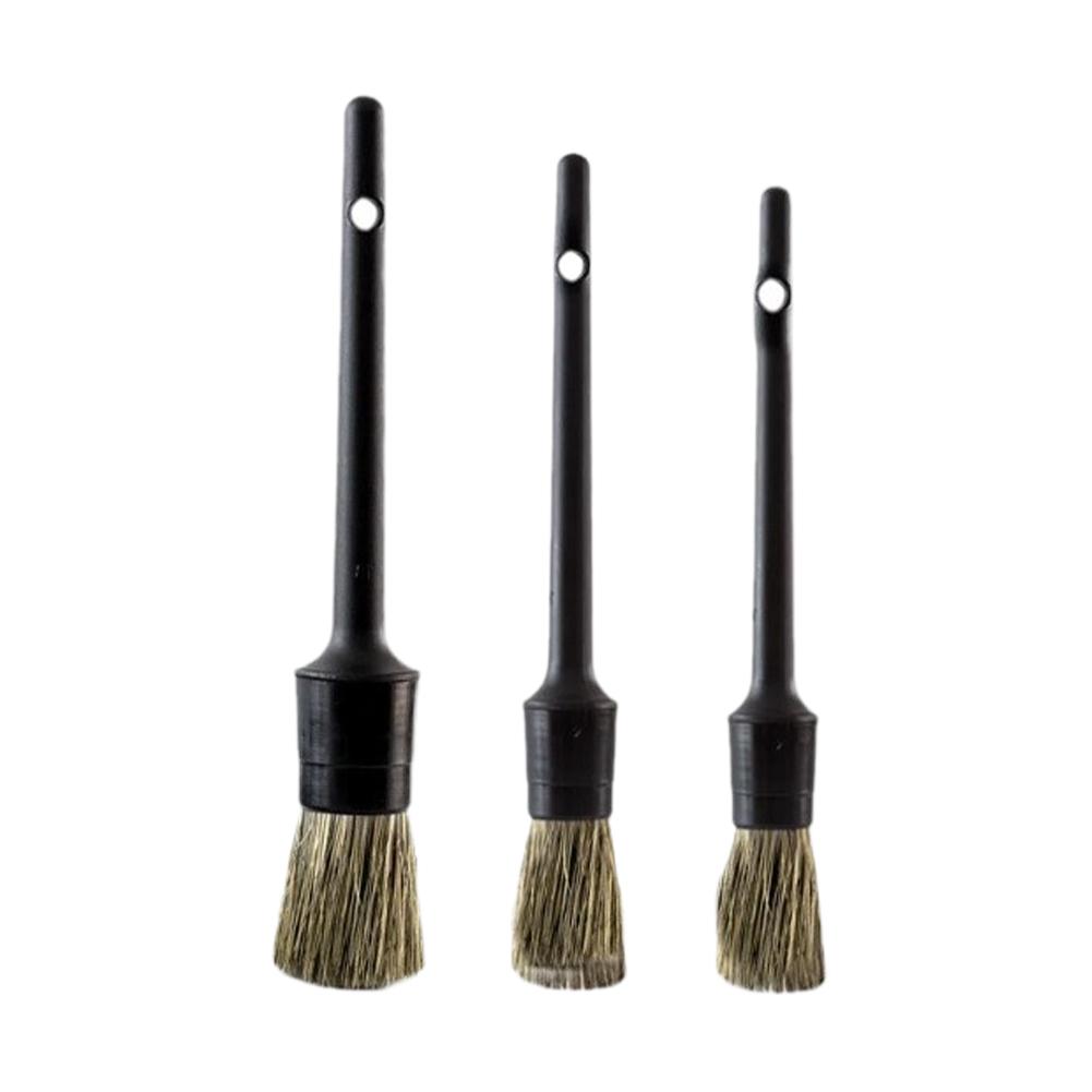 Car Exterior Interior Detail Brush Boar Hair Bristle Brushes for Car Cleaning Auto Detail Tools Dashboard Cleaning Brush 3pcs