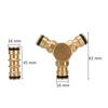 Brass 16mm Joint Two Way Three Way Quick Connector Plumbing Pipe Fittings Faucet Water Gun Car Wash Quick Coupling Adapters 1Pc
