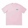 Breathable Round Neck Pullover Letter Print Short Sleeve T-Shirt Unisex Tops Pink AHSU281-2