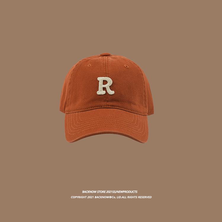 Vintage "R" Letter Embroidery Baseball Cap, Adjustable Cotton Dad Hat for Men & Women