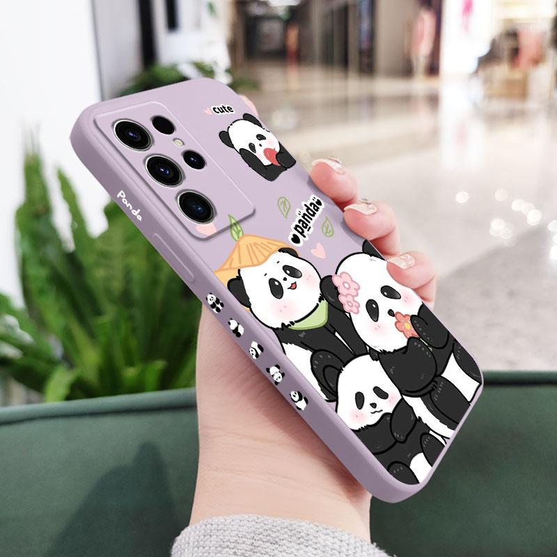 Panda House Phone Case For Samsung Galaxy S24 S23 S22 S21 S20 S10 S10E Ultra Plus FE Note 20 Ultra 10 Plus Cover