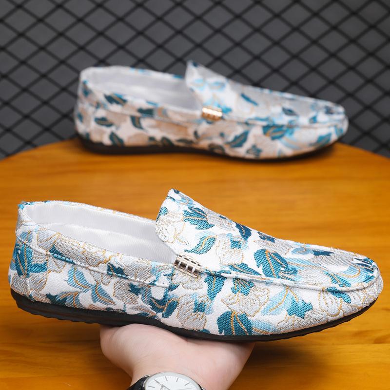 Fashion Fashionable Blue Men's Casual Shoes Man Loafers Lazy Shoes Comfortable Walking Sneakers Non-slip Flats Driving Shoe Zapatos
