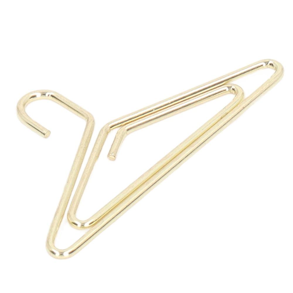 100Pcs Coat Hanger Shape Metallic Paper Clips Gold 38*20mm Paper Clips Non Skid Nonslip Anti Rust Golden Paper Clips