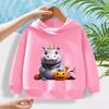 New Fashionable Hippopotamus Pattern Children's Cute Cartoon Casual Daily Hoodie 100-160cm Men's and Women's Styles