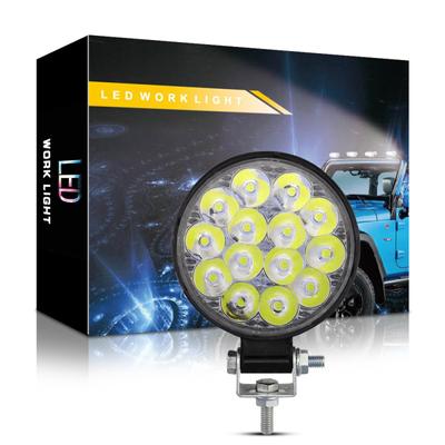 Lampe de travail LED automobile Mini modèle Rond 14 Lumières 42W Ingénierie Auxiliaire Rétrofit Phare Projecteur Spot