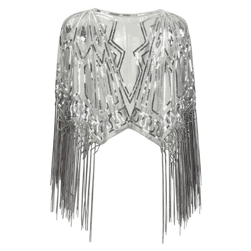 1920. gadu sequin bārkstis apmetnis Vintage