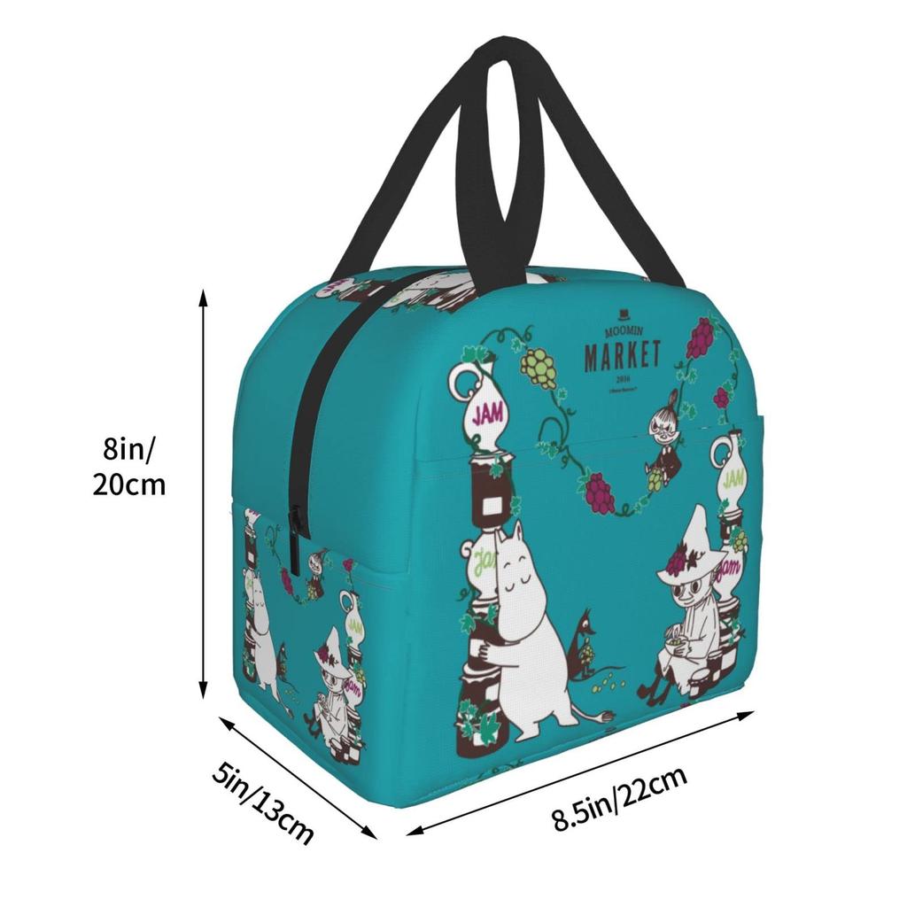 Moomin Lunch Insulated Lunch Soft Cooler for and 13cm Thick x 22cm Wide x 20cm Bag, Insulated, Zippered, Compact, Portable, Bag, Bag, Tote/Eco Bag,