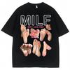 2026 Milf Unisex I Love Feet Funny Meme TShirts Unisex Unisex Humor Fashion T Shirts Soft Cotton ONeck Casual T Shirt Streetwear