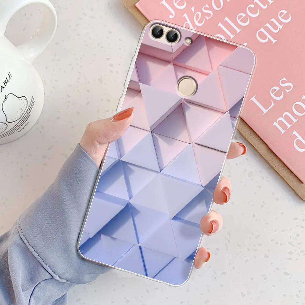 Für Huawei P Smart Hülle Cover FIG-LX1 PSmart 2018 Schickes Mädchen Marmor Silikon Klare Handyhülle Für Huawei PSmart 2018 Bumper Coque
