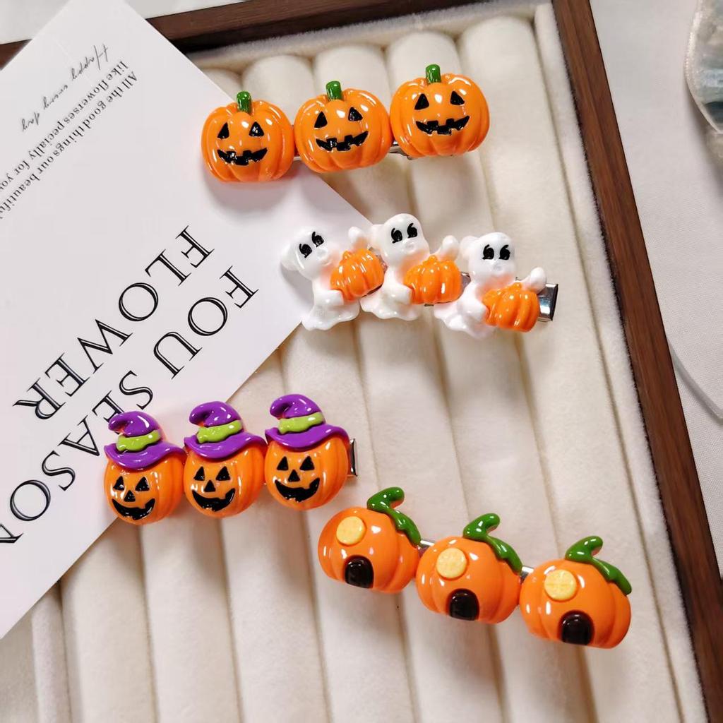 Halloween Pumpkin Hair Clip: Cartoon Ghost Witch Hat Duckbill for Kids' Party Costume