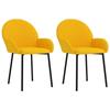 VidaXL Chaises de salle à manger 2 pcs Jaune Velours 344770