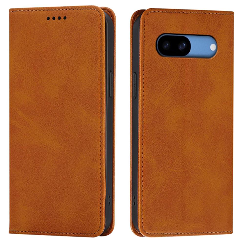 For Google Pixel 8 Case Wallet Calf Texture Leather Phone Cover with Hidden Magnetic Closure