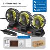 Dual Head Car Fan For Back Seat 3 Speeds Usb Car Rear Headrest Fan For Kids Baby Extender Arm 360°Rotatable Air Cooling Fan
