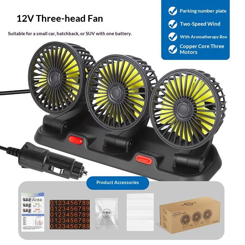 Dual Head Car Fan For Back Seat 3 Speeds Usb Car Rear Headrest Fan For Kids Baby Extender Arm 360°Rotatable Air Cooling Fan