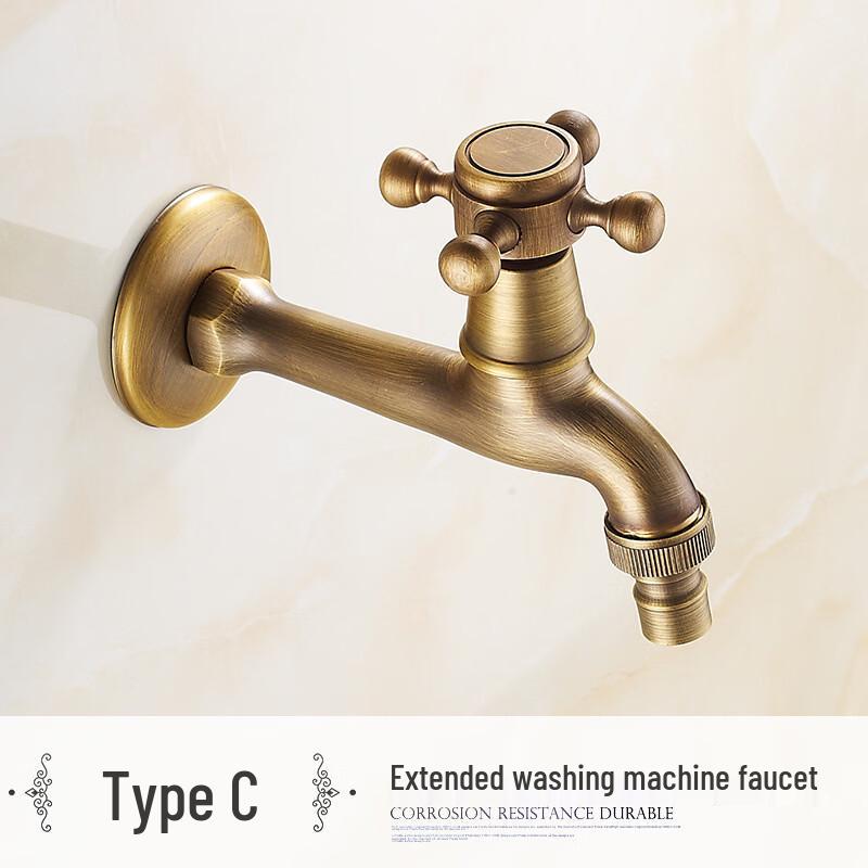 

Extended Brass Dual-Outlet Faucet for Laundry & Utility
