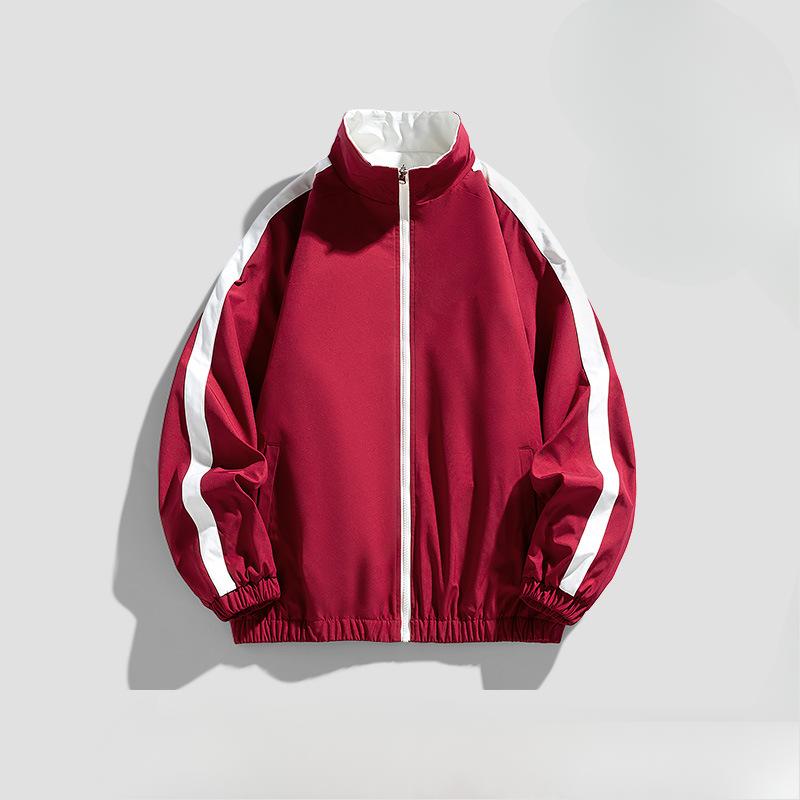 Beidseitige lockere wasserdichte Stehkragen-Frühlings- und Herbstjacke für Paare, vielseitige Oberteile für Männer und Frauen