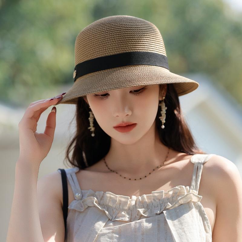 Summer Sunscreen Visor Children Summer Fashion Straw Hat Big Brim Shows Small Face