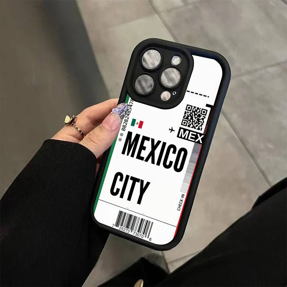 Funny World City Tourist Ticket Soft Silicone Case For Iphone 17 Air 16 15 14 13 12 11 Pro Max Plus Shockproof TPU Phone Cover