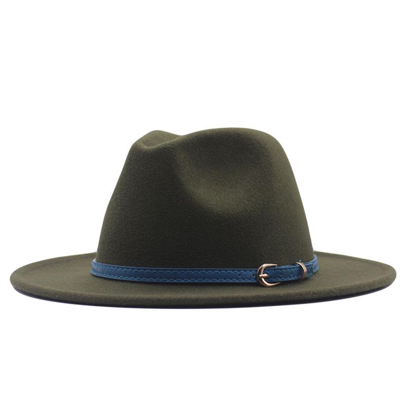 Women's Wool Fedora Hat with Flat Brim - Autumn/Winter Accessory in Solid Black Jazz Style