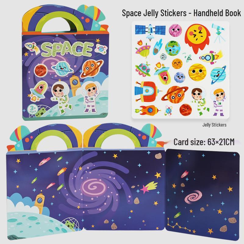 Cross-border Jelly Sticker Book: Educational Silicone Reusable Stickers for Baby Kindergarten Fun and Gifts