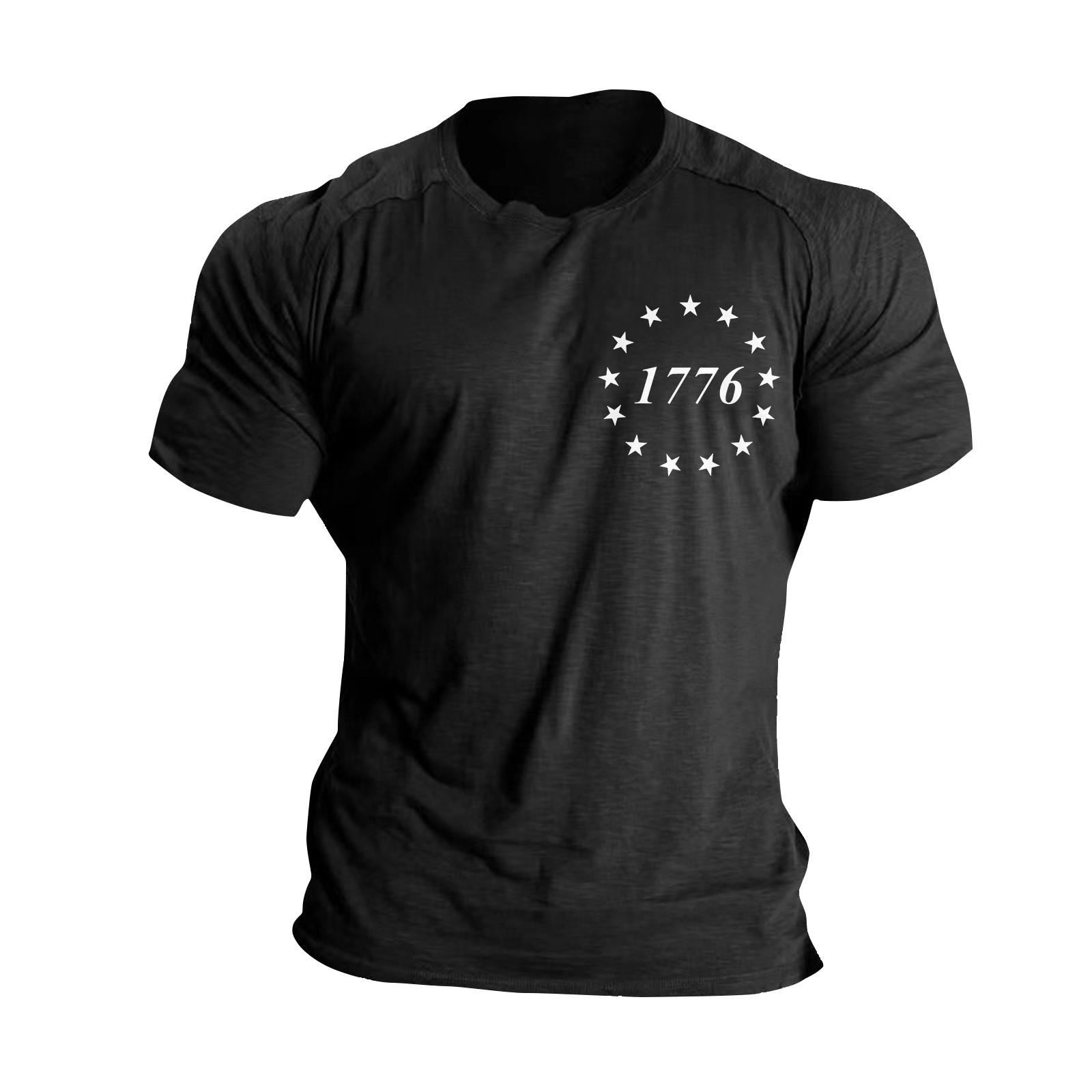 

Мужские летние футболки с короткими рукавами и принтом. Мужские летние повседневные модные дышащие футболки с короткими рукавами. M чёрный