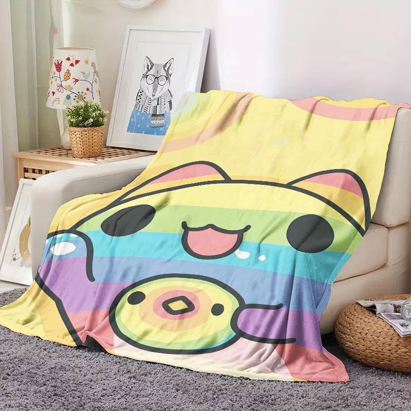 1Pc BugcatCapoo Print Flannel Blanket, High Quality Comfortable for All Seasons, Home Decor, Warmth and Comfort, Perfect for Christmas Gifts