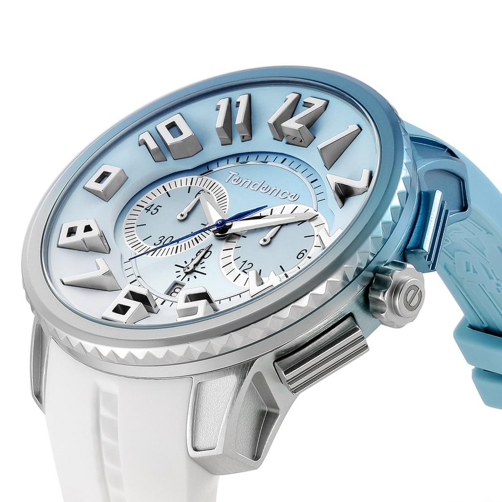 Tendence 51mm Watch TY146105, Light BlueWhite Dial, Aluminum, Mineral Glass, Quartz Movement, Officially Imported, Blue