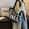Toth Mommy Canvas Bag 2025 New Letter Printing Simple Shoulder Bag Trend