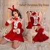 Velvet Christmas Lolita Lingerie Set: Women's Sexy Camisole Dress & Nightgown Uniform