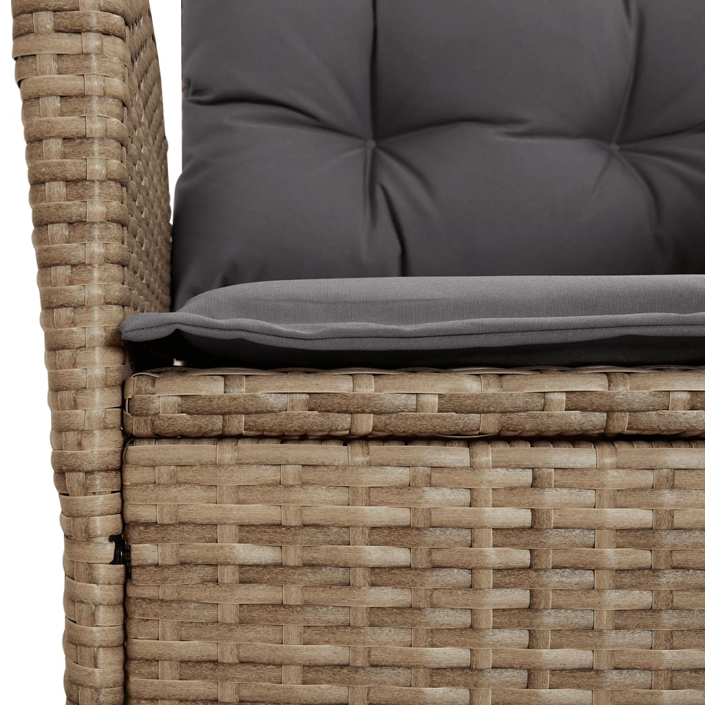 Vidaxl 4-Cz. Gartenmöbel-Set mit Kissen, Beige, Polyrattan