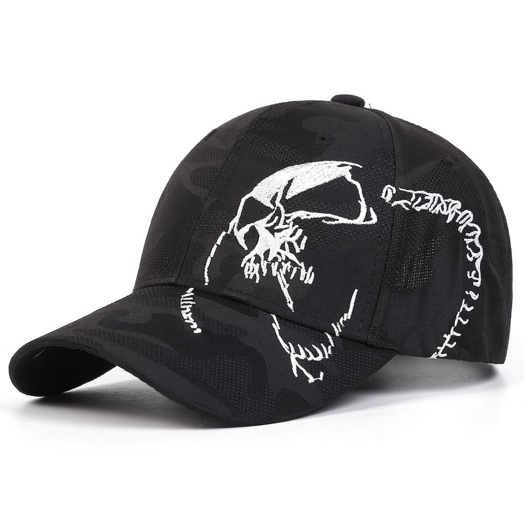 Side Skull Pattern Embroidery Baseball Caps Spring And Autumn Outdoor Adjustable Casual Hats Sunscreen Hat