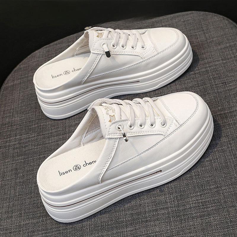 

New Style of Half-slipper Shoes with Thick Soles and A Soft Cake for Lazy People 40 бежевий