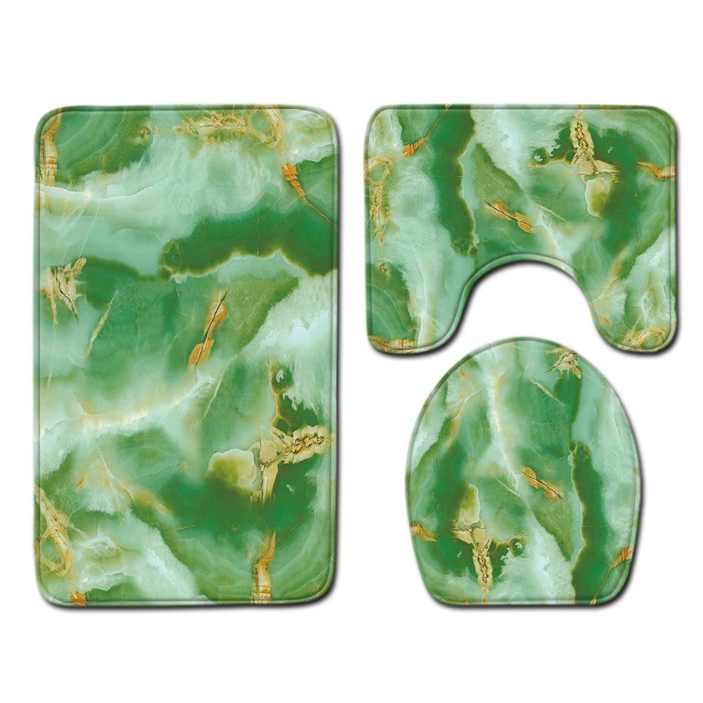 Marmorstrukturierte Toilette Dreiteilige Bodenmatte Fußmatte Badezimmerteppich