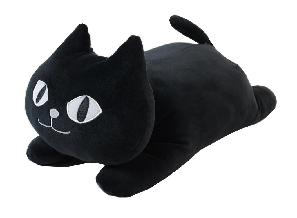 Friends Hill Mochi Mochi Itazura Mochi Fuwa Cushion Medium, Black, CW-720-202