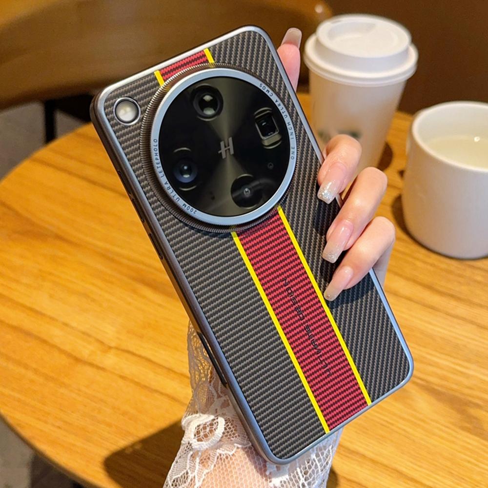 

For Oppo Find X8 Ultra 5G Case Fiber Texture Leather+PC Phone Cover As Shown A