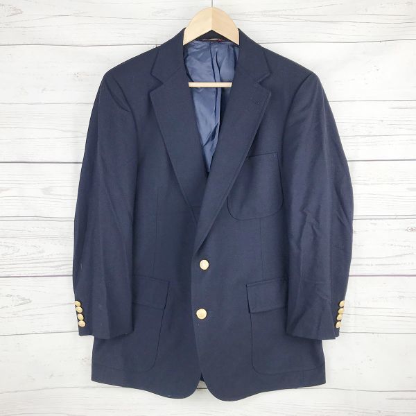 

JEFFREY BANKS × NEW YORKER Темно-синий блейзер/160-165см/Темно-синий/Золотые пуговицы/Офисный стиль