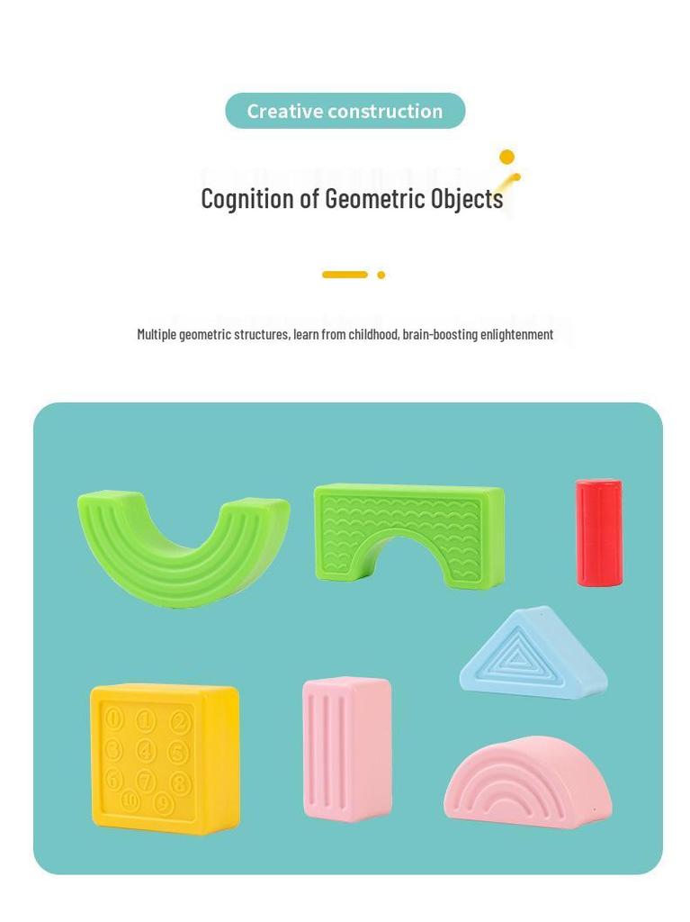 Extra Large Geometric Paradise 3D Building Blocks Set for Kindergarten