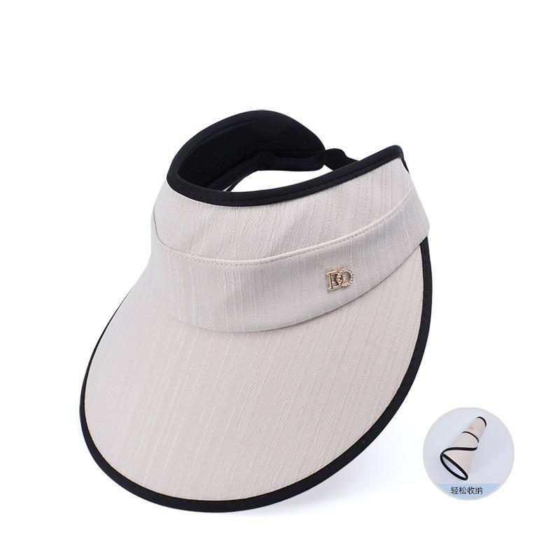 Hat female Korean version empty top letter large brim face covering sun hat spring and summer versatile sun protection sun hat